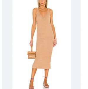 HOUSE OF HARLOW 1960 | tan knit sweater dress | S